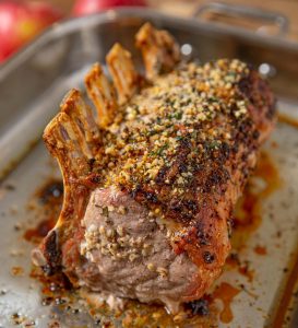 roasted garlic herb rack of pork recipe