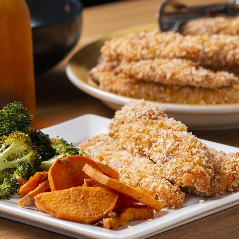 SheetPan Crispy Chicken Strips And Veggies Recipe