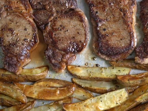 sheet pan steak and fries recipe