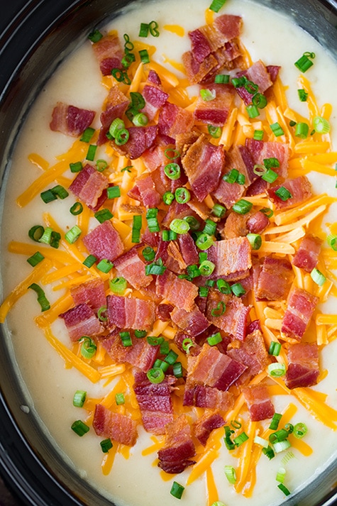 slow cooker loaded potato soup recipe