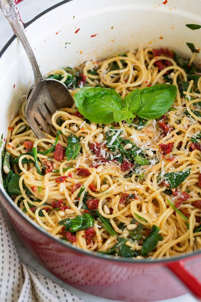 Sun Dried Tomato Pasta with Spinach Recipe | Recipes.net