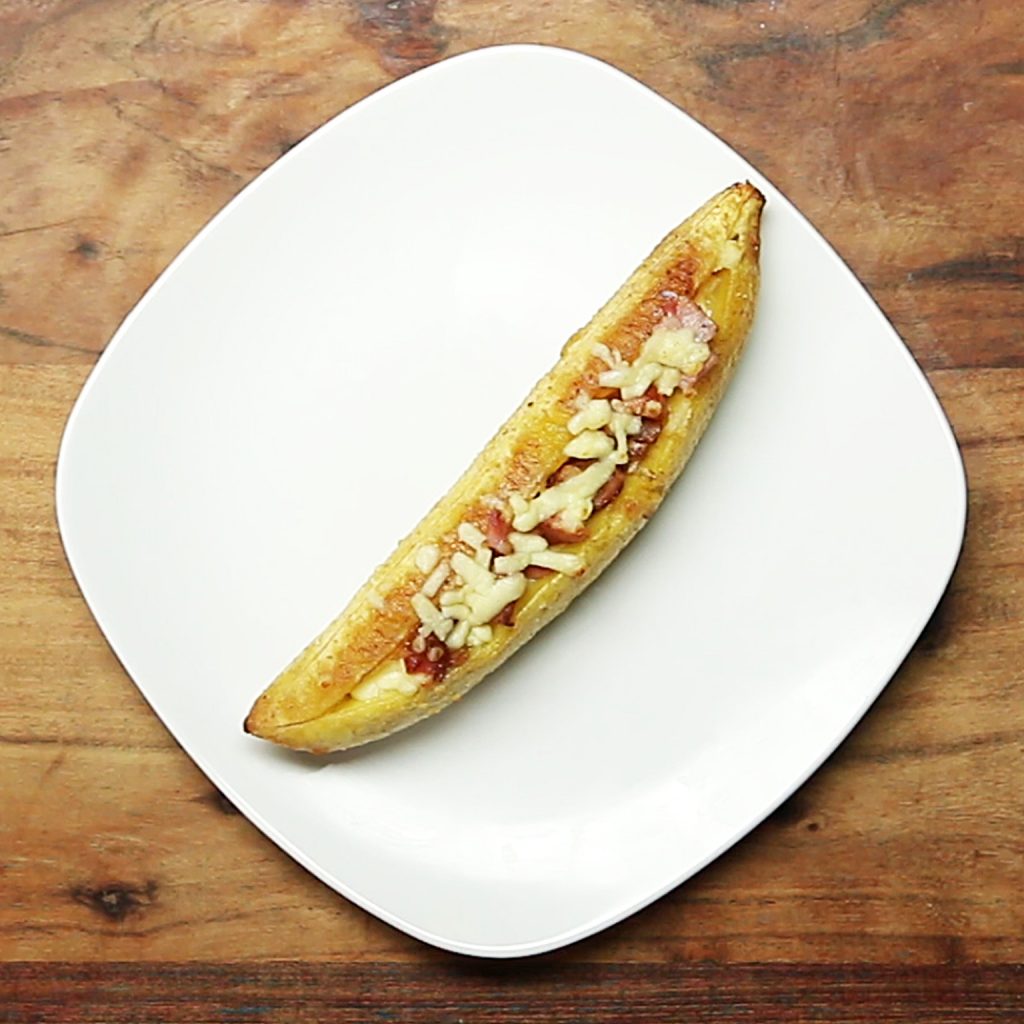 bacon and cheese stuffed plantains recipe