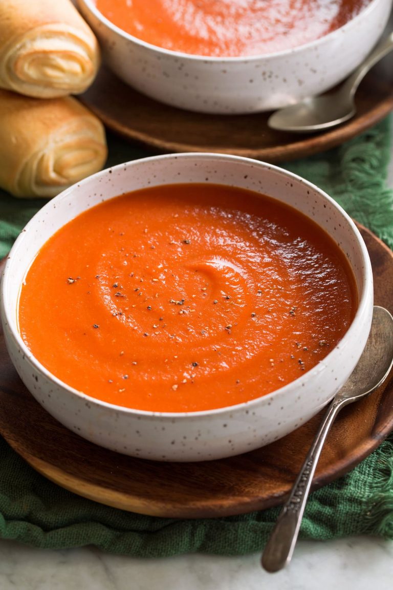 Chilled Tomato Soup With Cr Me Fra Che Recipe Recipes Net   Best Tomato Soup Recipe 768x1152 