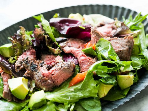 easy steak salad with lemon vinaigrette recipe
