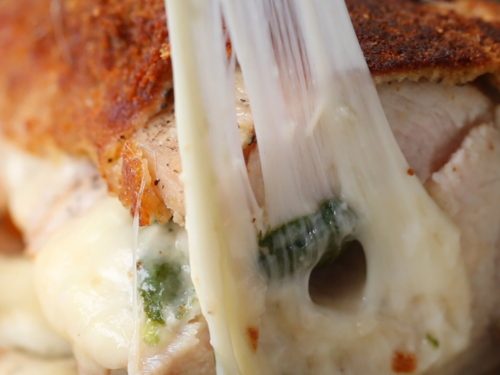 ham, cheese, and spinach-stuffed chicken recipe