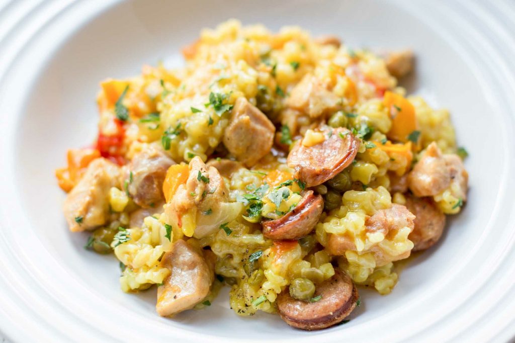 instant pot paella with chicken and sausage recipe