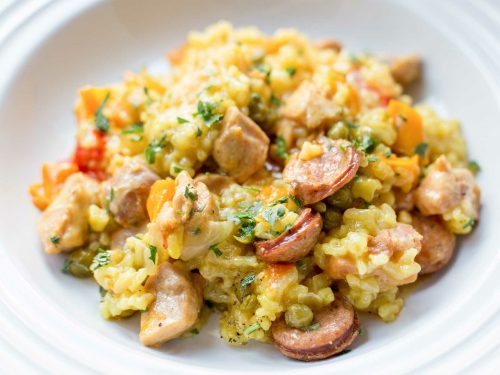 instant pot paella with chicken and sausage recipe