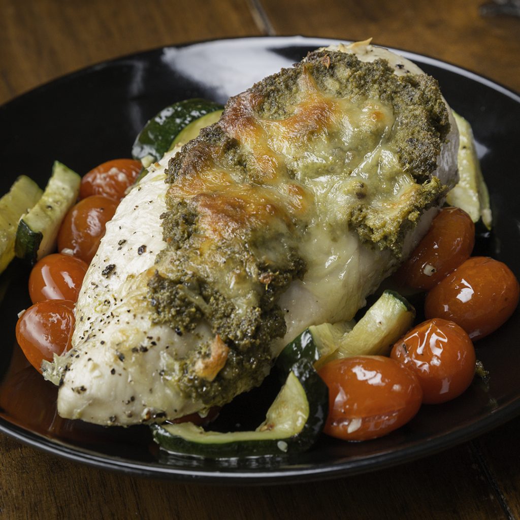 one-pan pesto chicken & veggies recipe