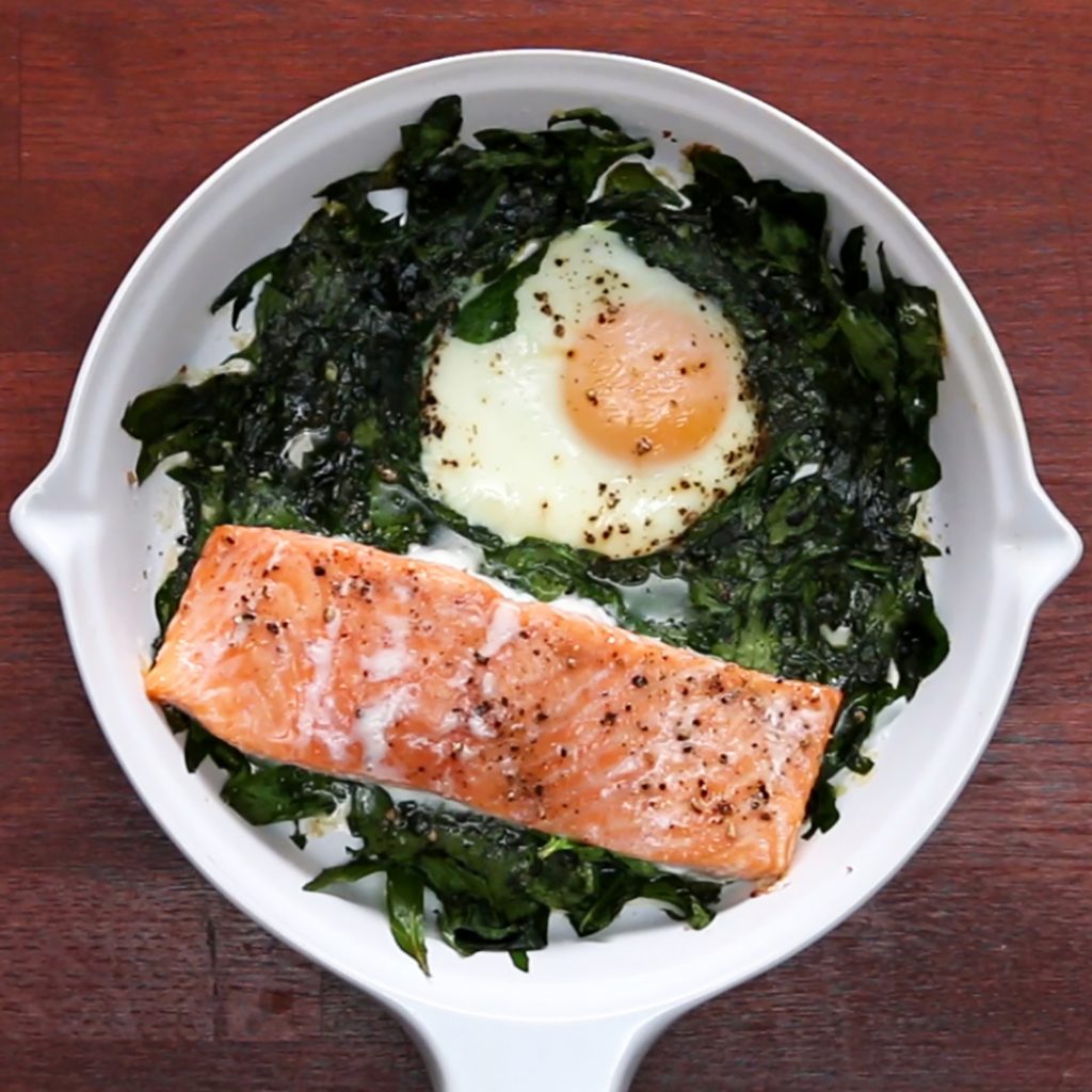 one-pan salmon and egg bake recipe