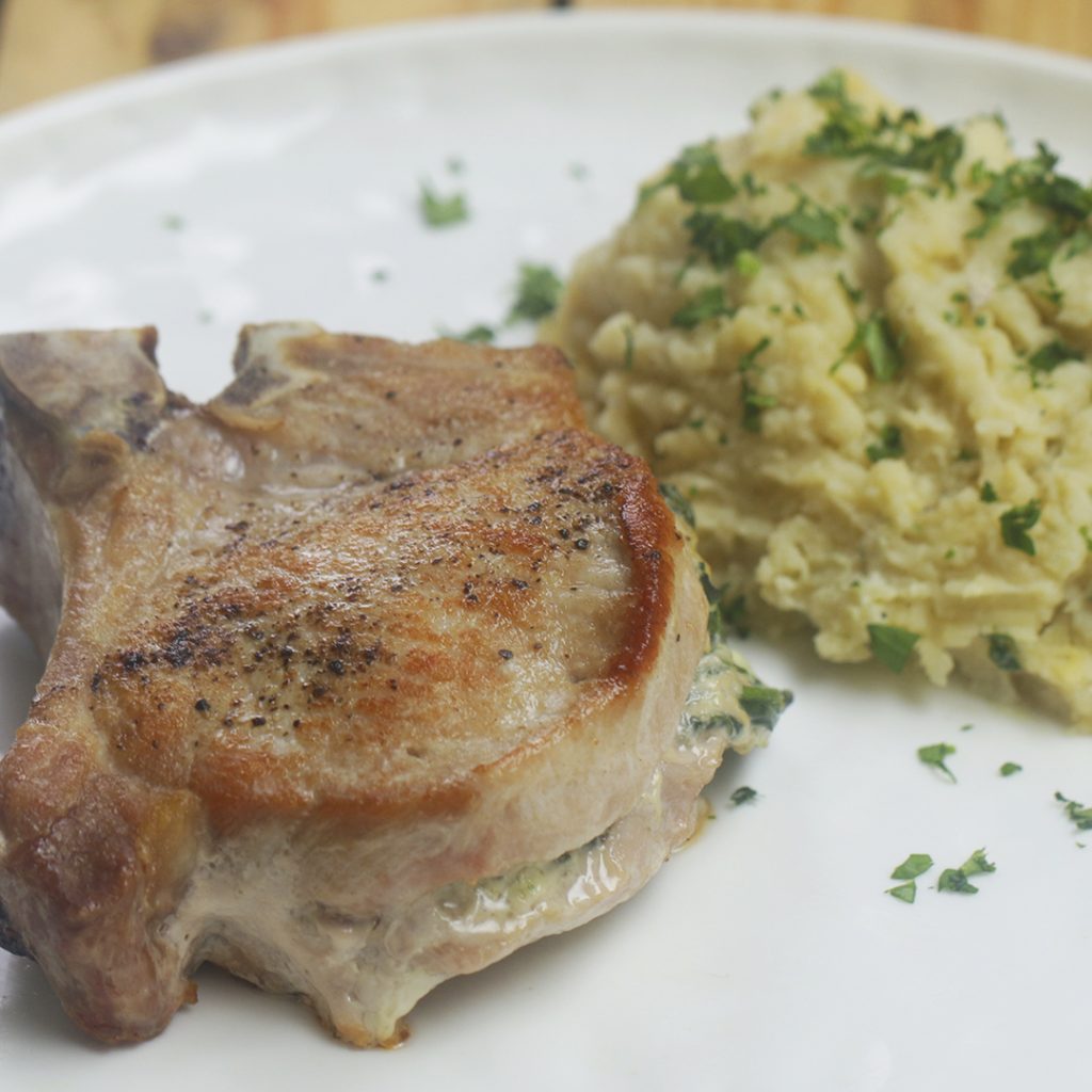 pork chops and creamy spinach recipe