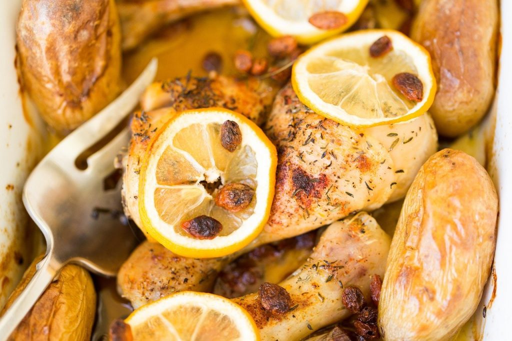 skillet lemon chicken with olives and herbs recipe