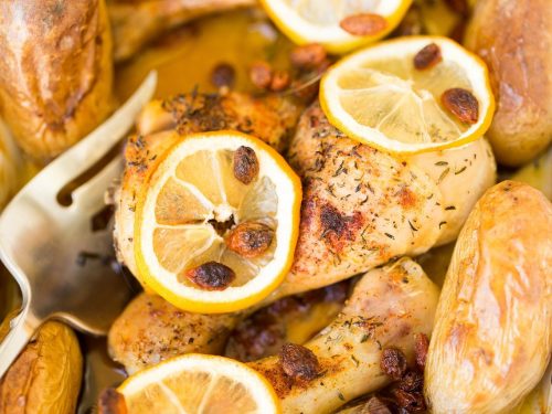 skillet lemon chicken with olives and herbs recipe