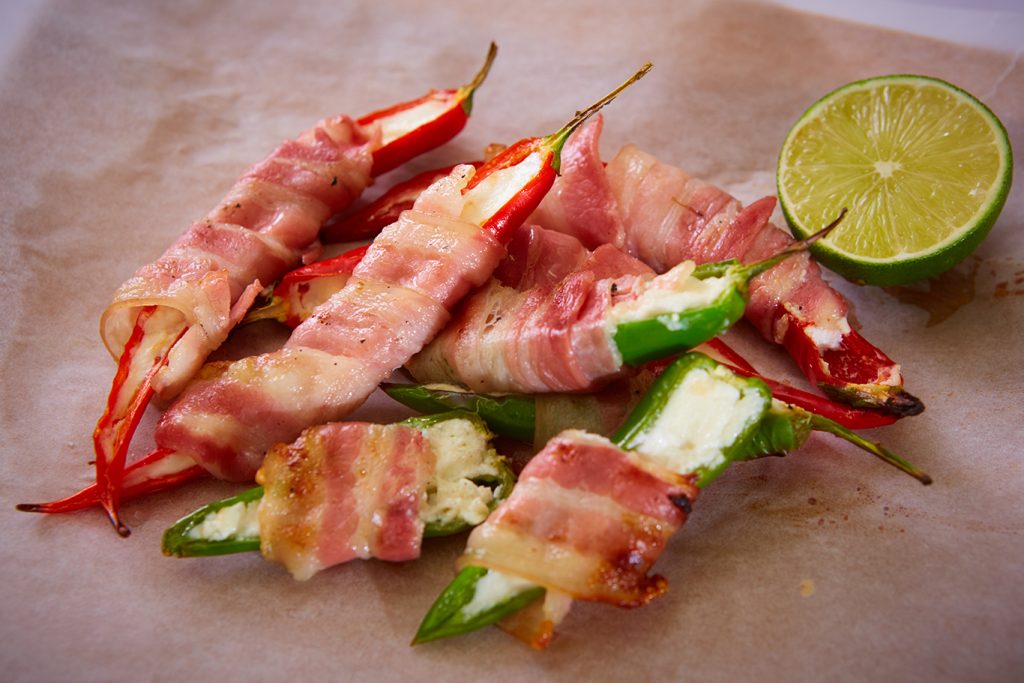 crispy bacon wrapped jalapeno poppers