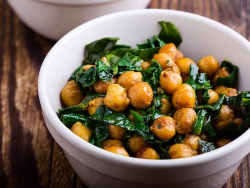 healthy catalan chickpeas and spinach