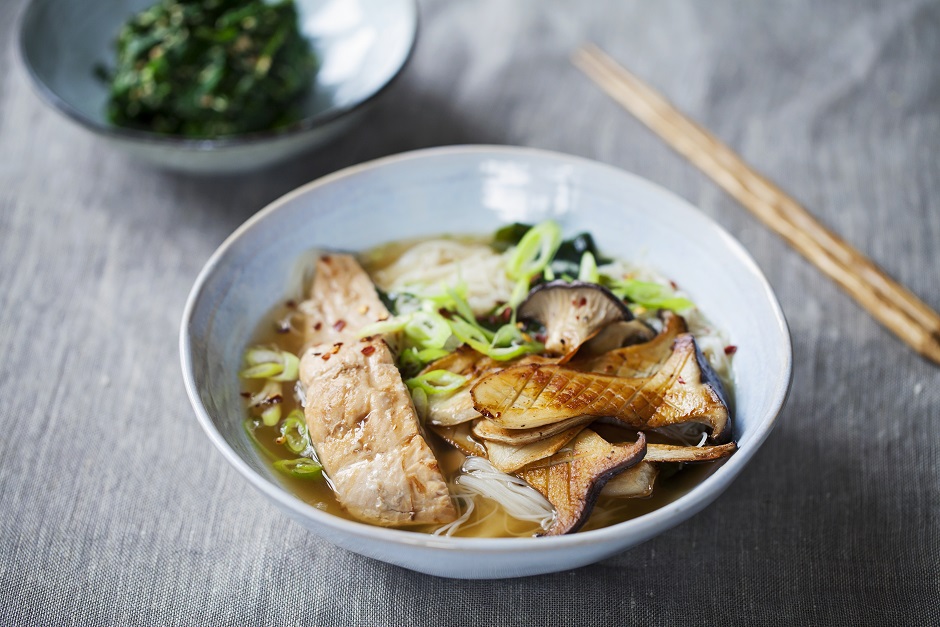 easy miso fish soup with soba
