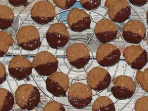 classic salted chocolate dipped peanut butter cookies