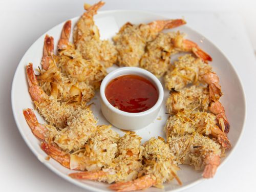 sweet and spicy coconut shrimp