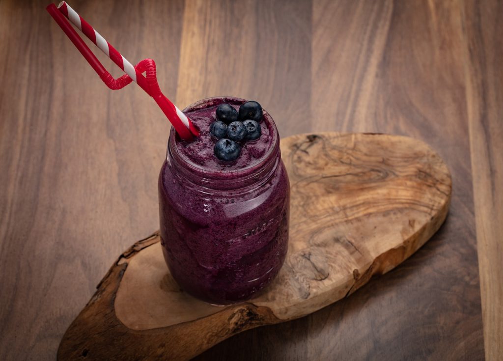 freezing blueberry milkshake