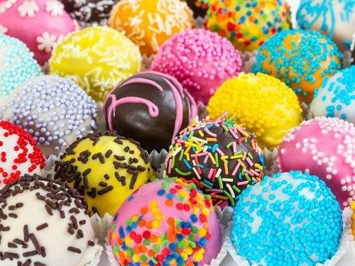 sugary cake balls
