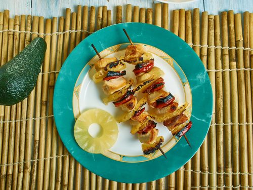 grilled bacon pineapple chicken kebabs
