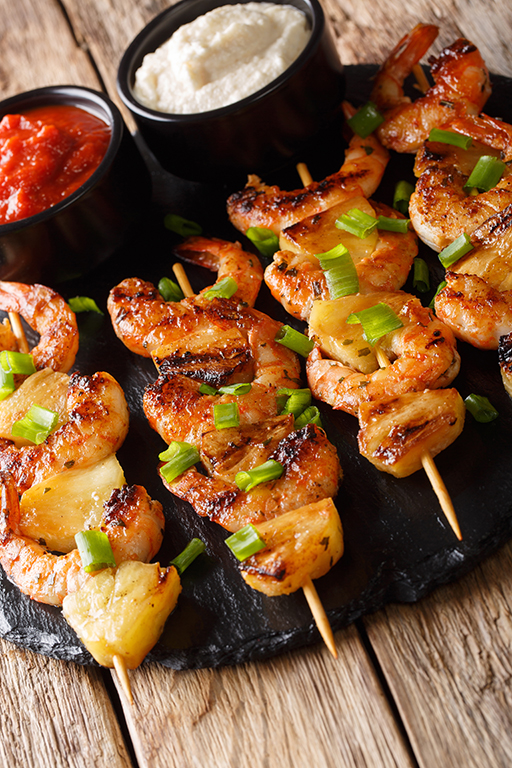 delicious honey garlic butter shrimp skewers