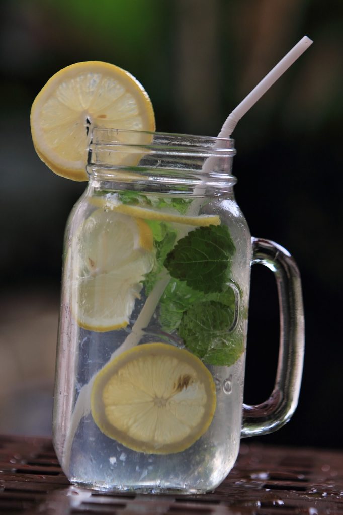 cold lemon water