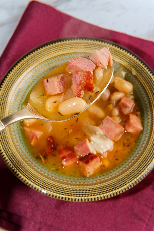 delicious bean soup with ham