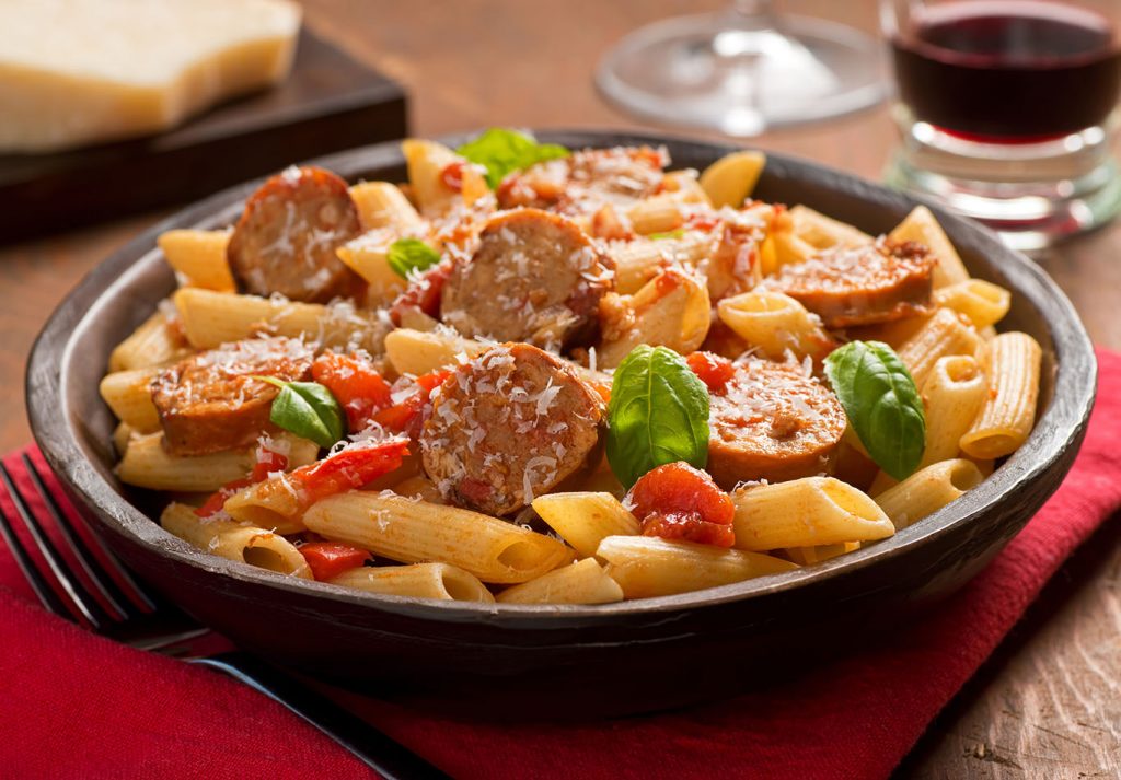 delicious sausage and pepper pasta