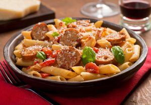 delicious sausage and pepper pasta