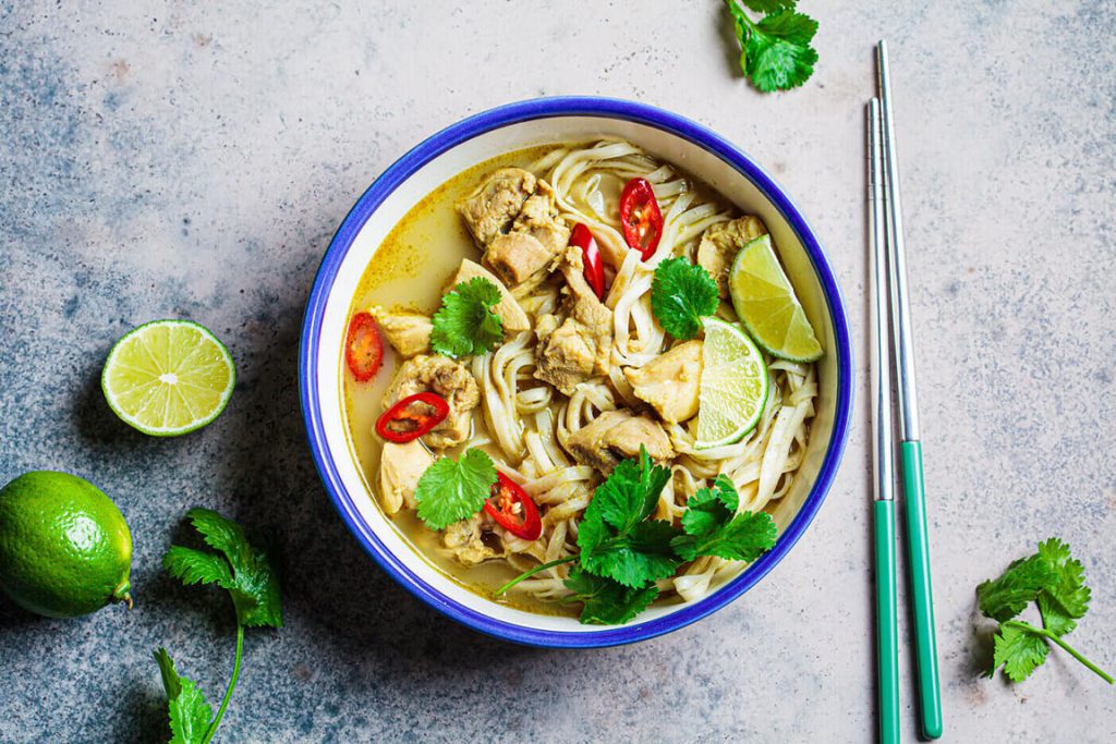 flavorful thai chicken ramen