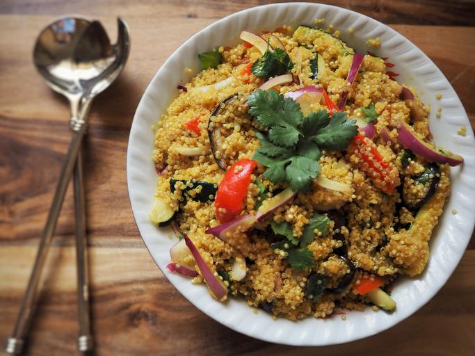 Thai Quinoa Salad with Fresh Herbs and Lime Vinaigrette - Once