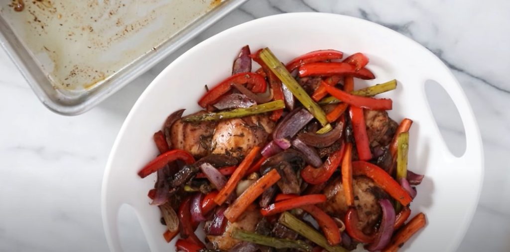 sheet pan balsamic-herb chicken and vegetables recipe
