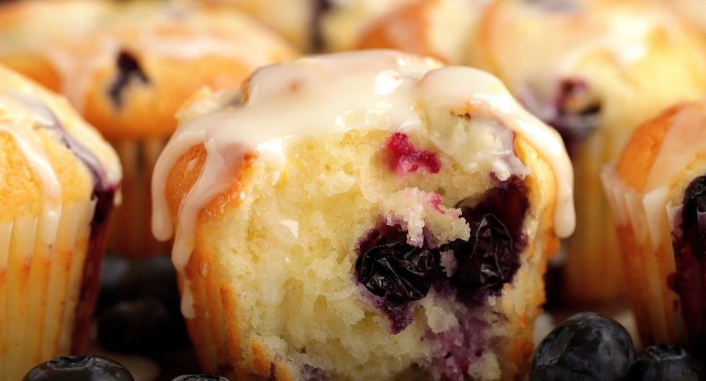 glazed blueberry doughnut muffins recipe