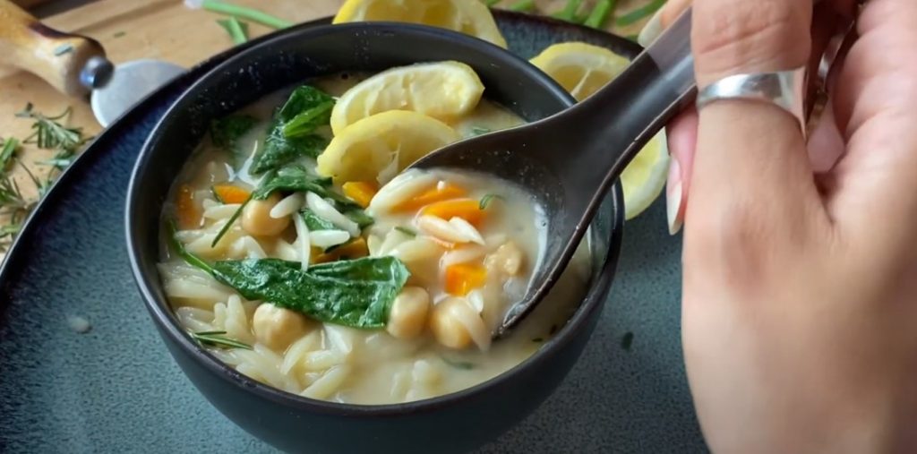 lemon orzo chickpea soup recipe