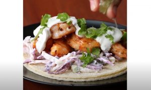 shrimp scampi tacos with caesar salad slaw recipe