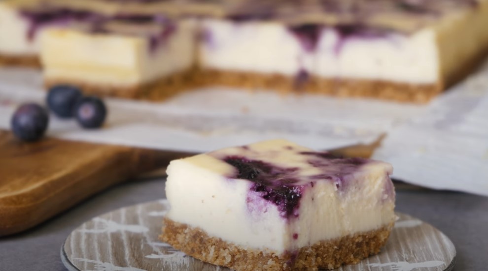 no bake creamy blueberry pecan squares recipe