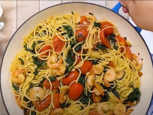 sautéed shrimp with spinach & tomatoes recipe