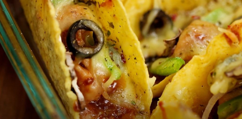 oven-baked bbq chicken pizza tacos recipe