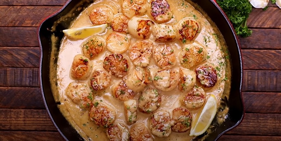 creamy garlic scallops recipe