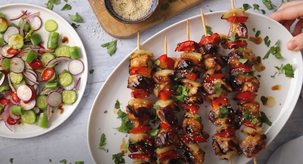 honey-garlic chicken skewers recipe