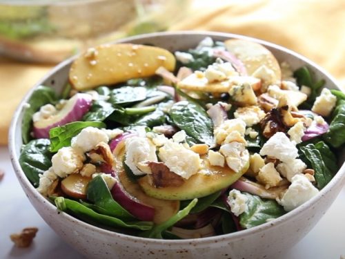 apple pecan feta spinach salad recipe