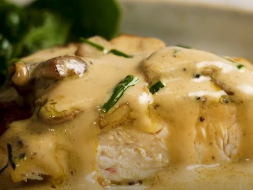 crispy chicken recipe with creamy mushroom gravy
