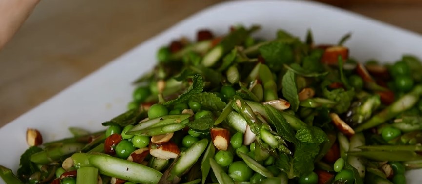 English Peas, Favas, and Asparagus with Mint Recipe