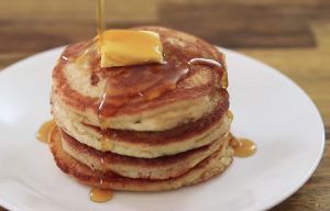 almond poppy seed pancakes with almond syrup recipe