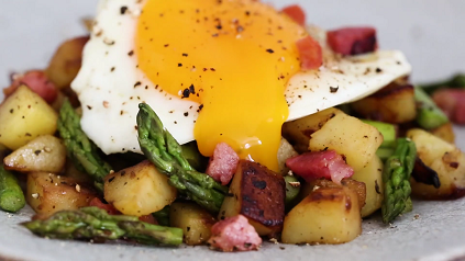 asparagus pancetta potato hash recipe