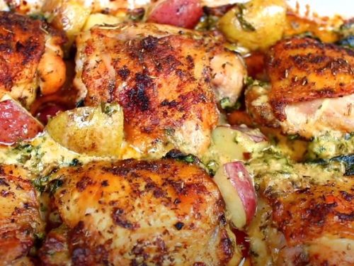 baked buttery herb chicken & potatoes recipe