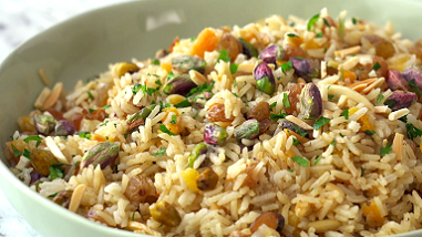 basmati pilaf with dried fruits and almond recipe
