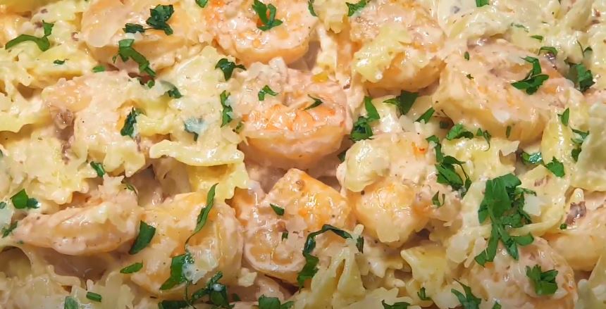 bow tie pasta with wild mushrooms and shrimp recipe