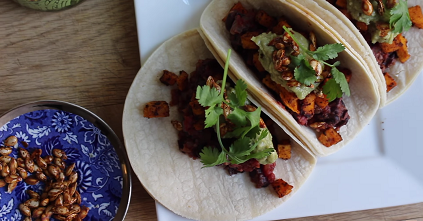 butternut squash and black bean tacos recipe