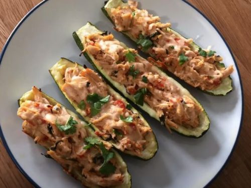 chicken enchilada zucchini boats recipe
